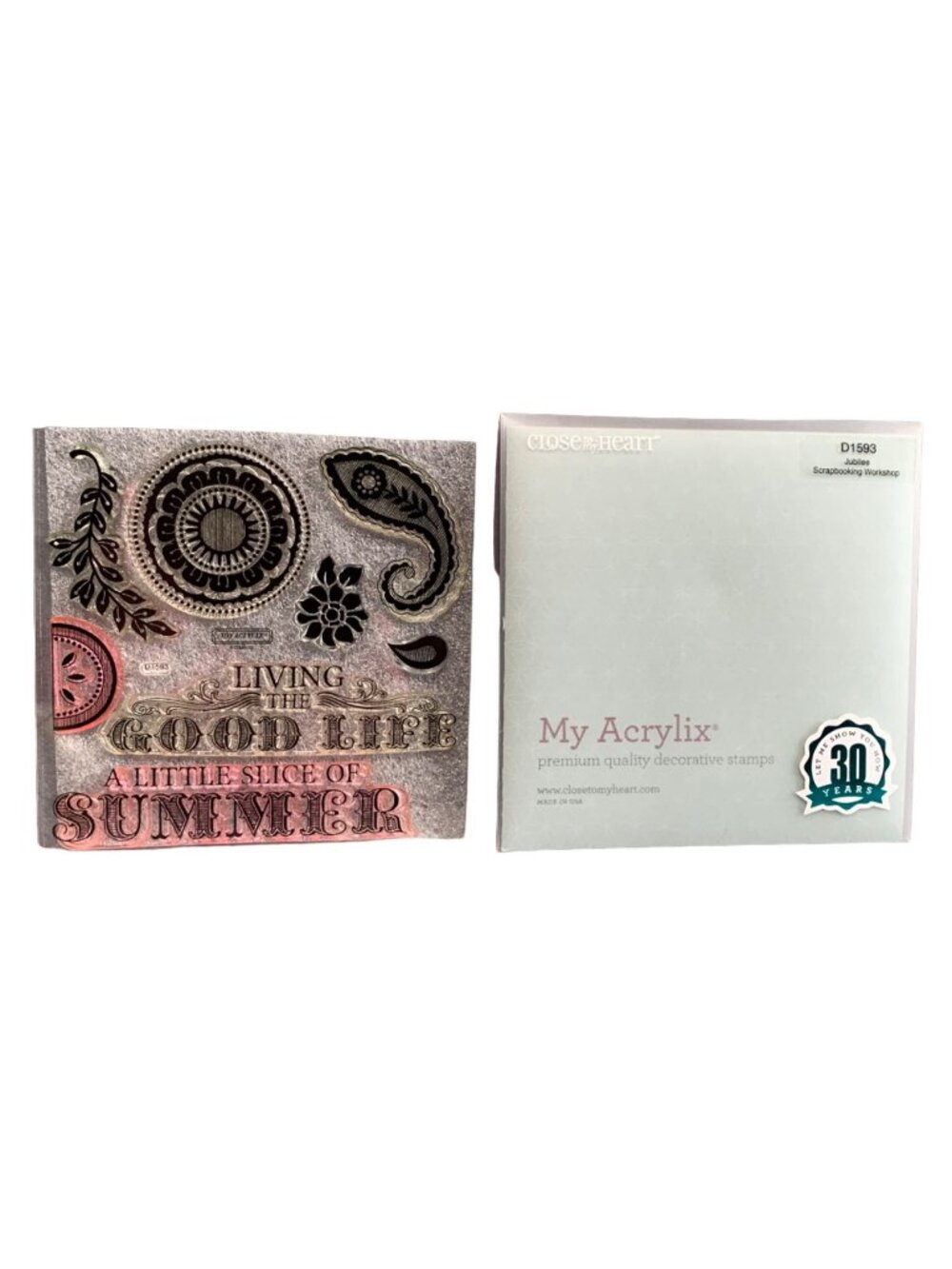 Close To My Heart My Acrylix Clear Cling Stamps D1593 Jubilee Scrapbooking Works